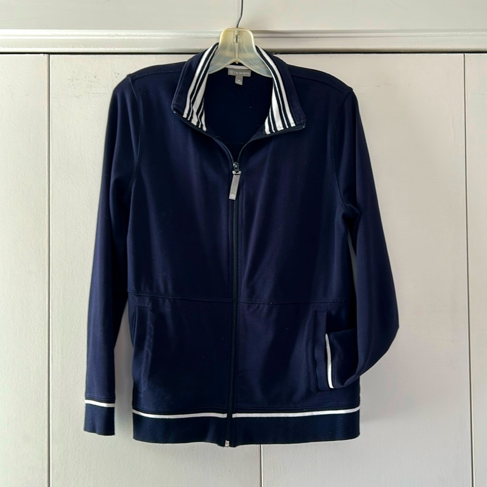 Sporty Navy Talbots zip-up jacket. Size medium.